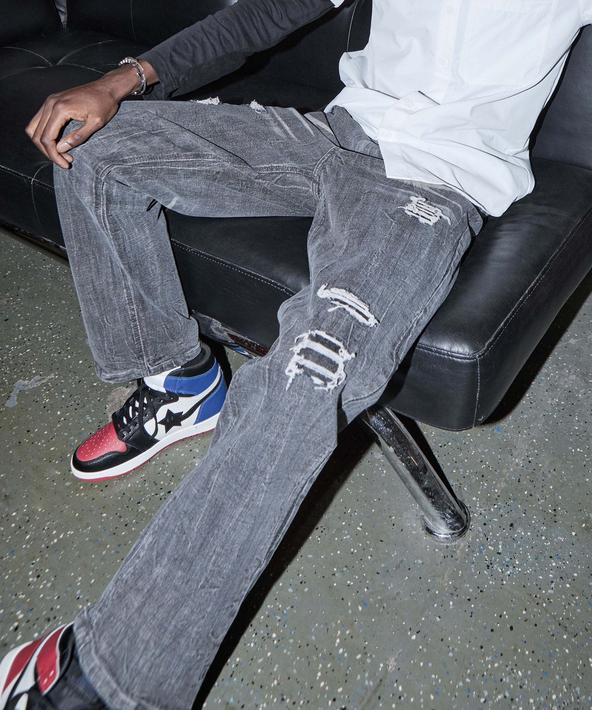 Washed Fleur Baggy Fit Denim Pant - Black - Image 20