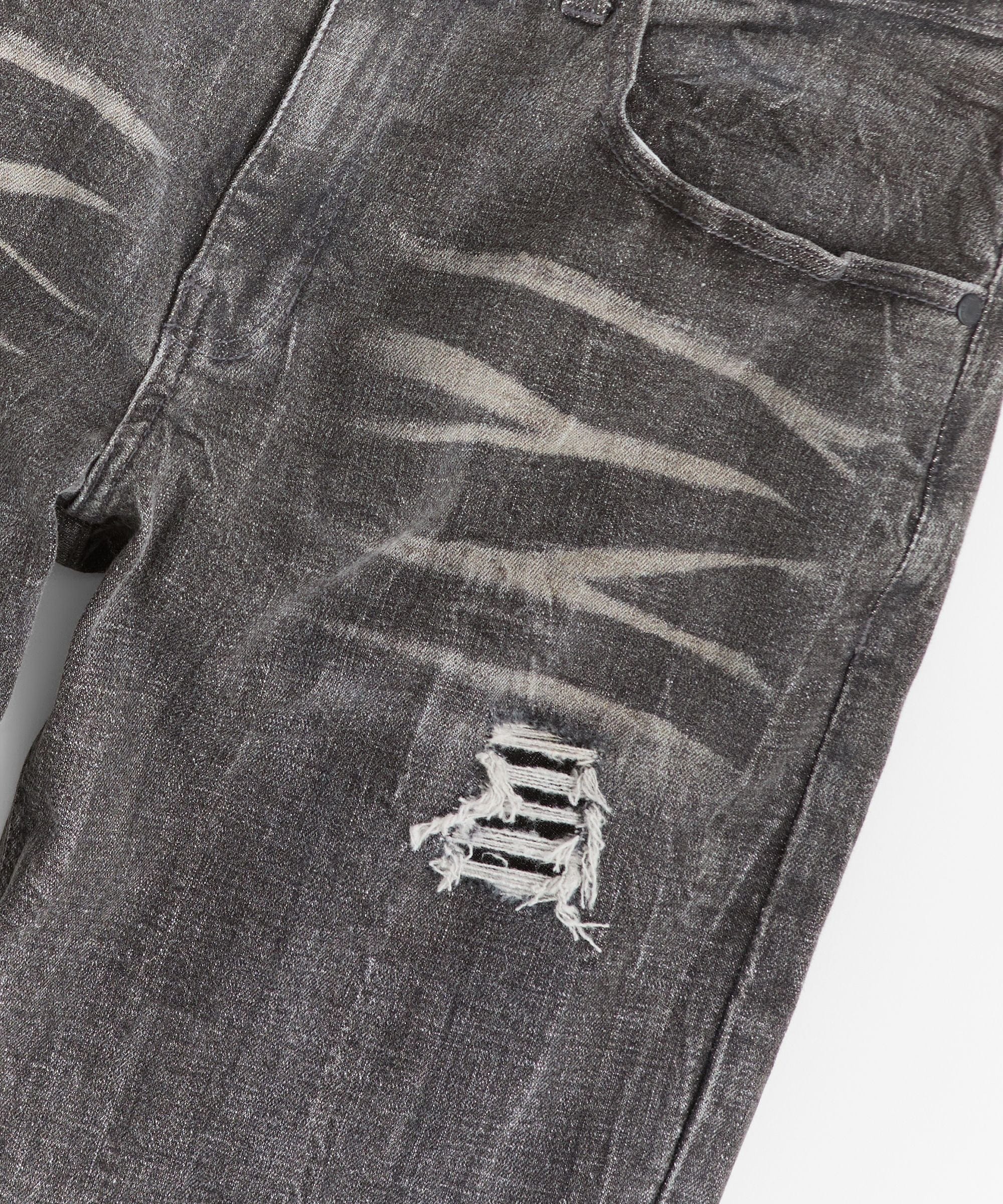 Washed Fleur Baggy Fit Denim Pant - Black - Image 5