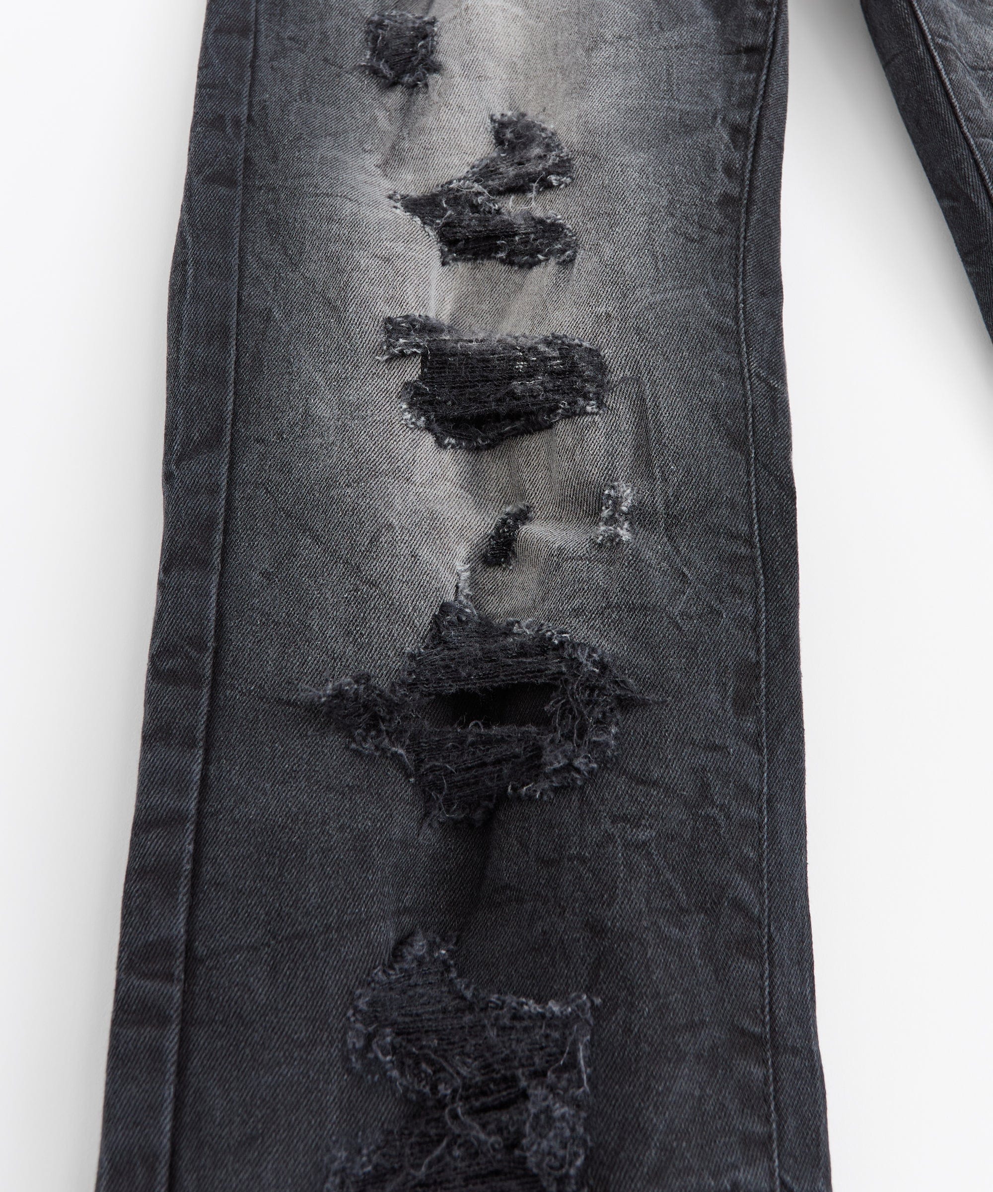 Washed Rip And Repair Denim Jeans - Black - Image 2