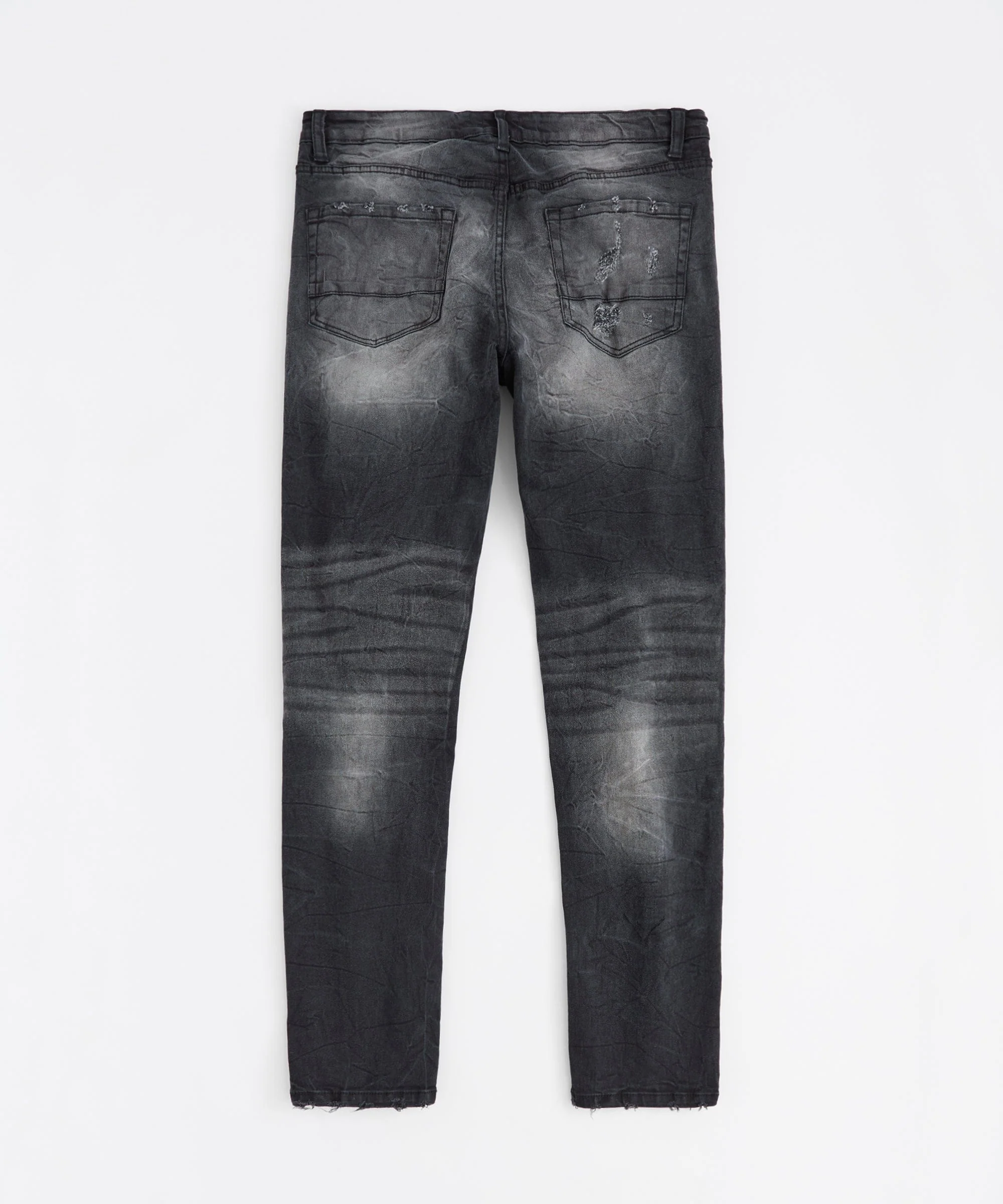 Washed Rip And Repair Denim Jeans - Black - Image 3