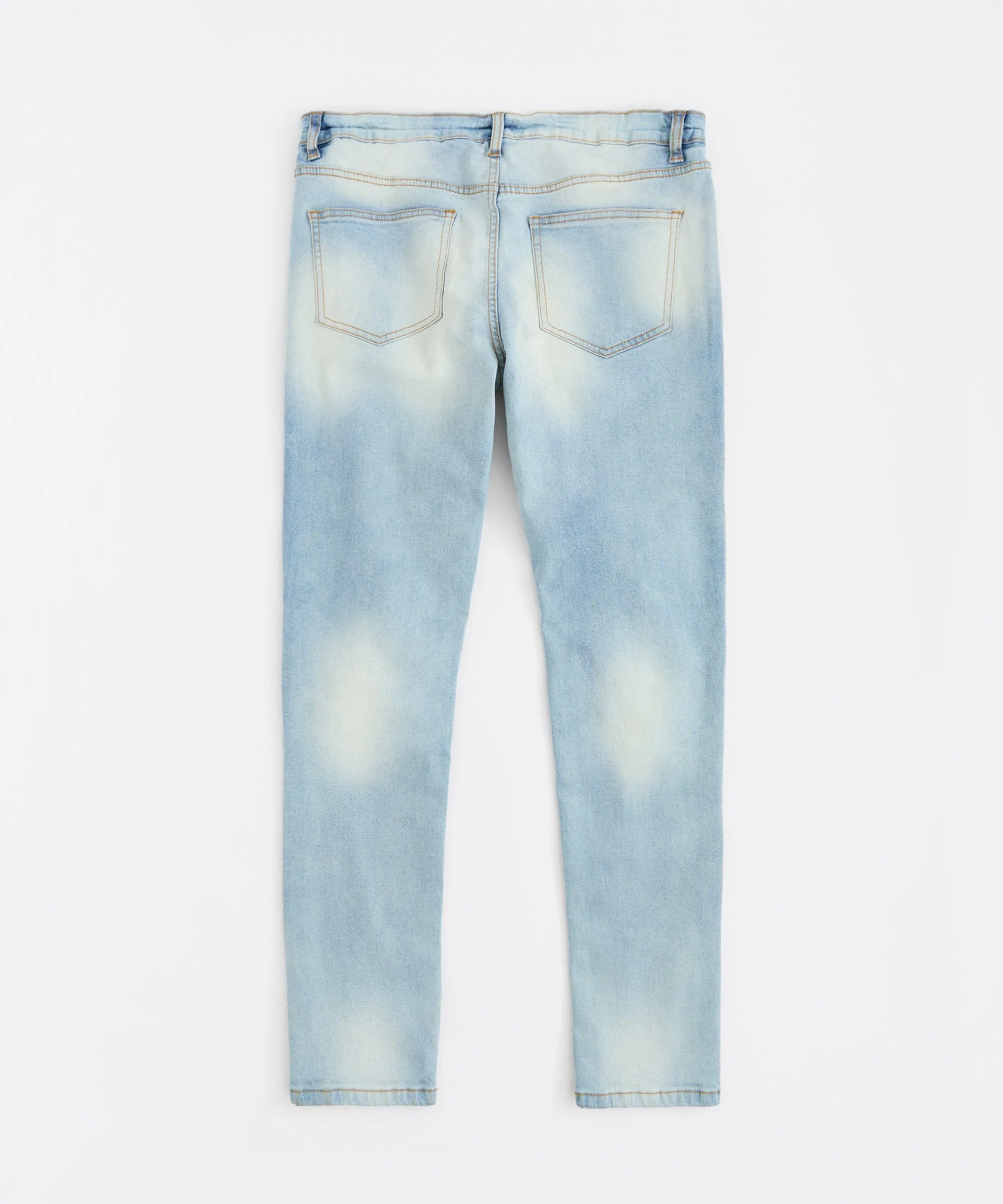 Washed Rip And Repair Denim Jeans - Light Indigo - Image 3