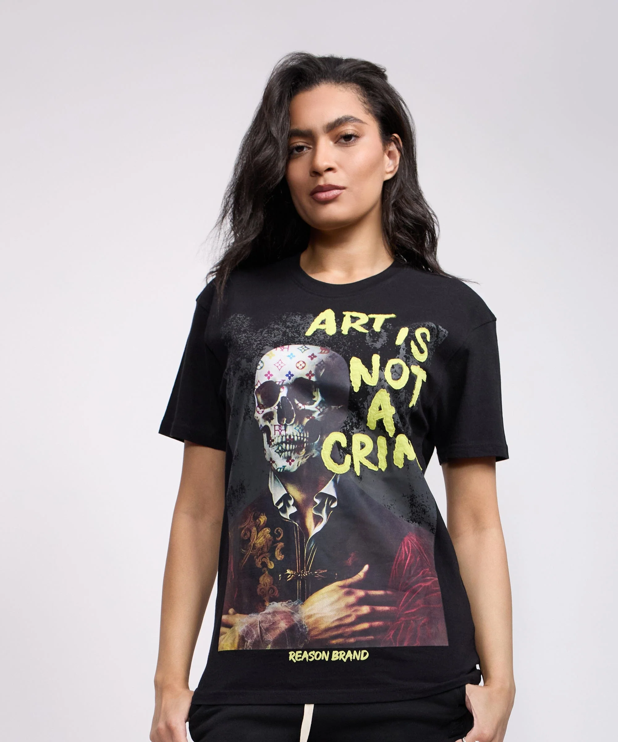 Women Art Is Not A Crime Short Sleeve Tee - Black - Image 5