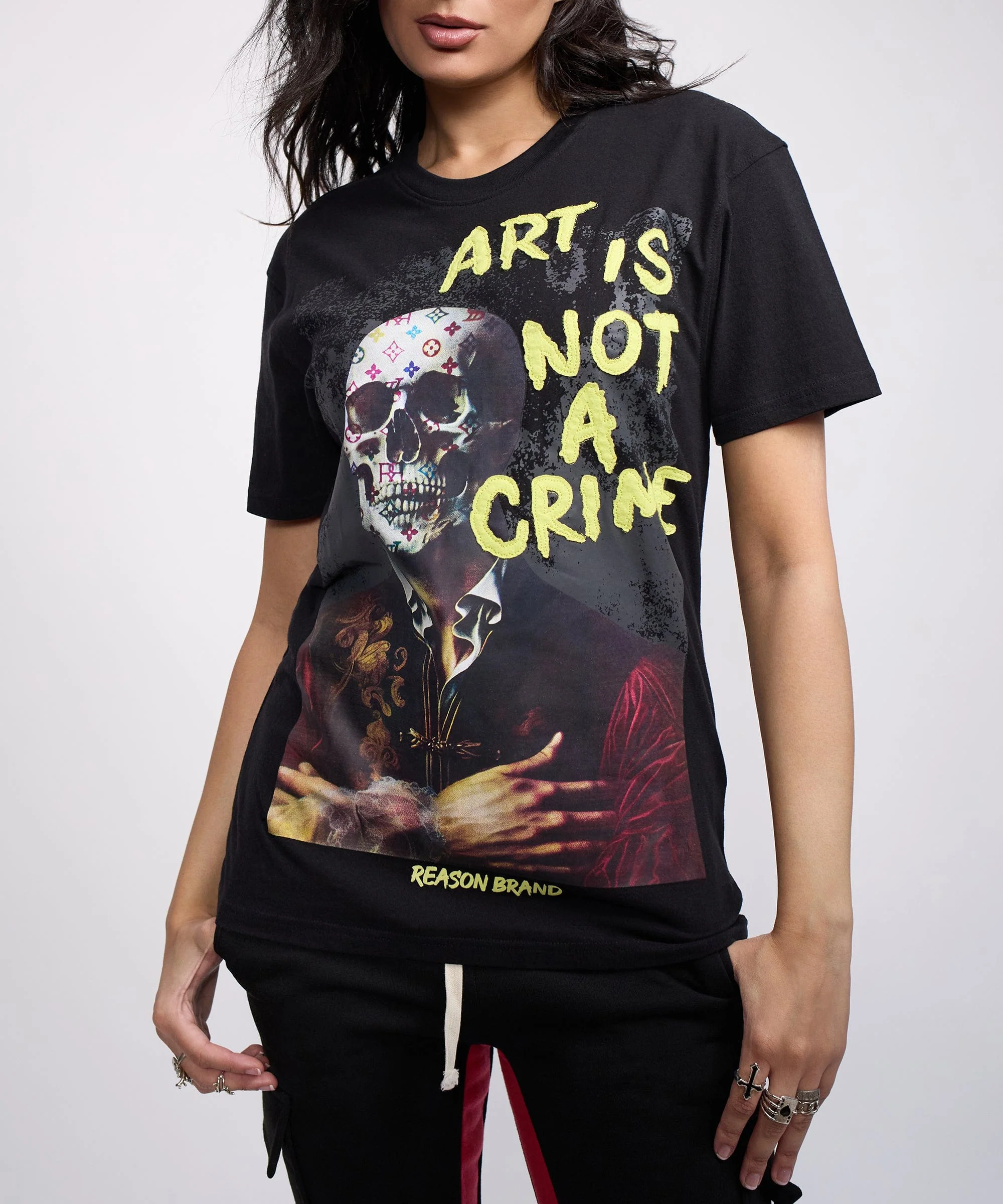 Women Art Is Not A Crime Short Sleeve Tee - Black - Image 6