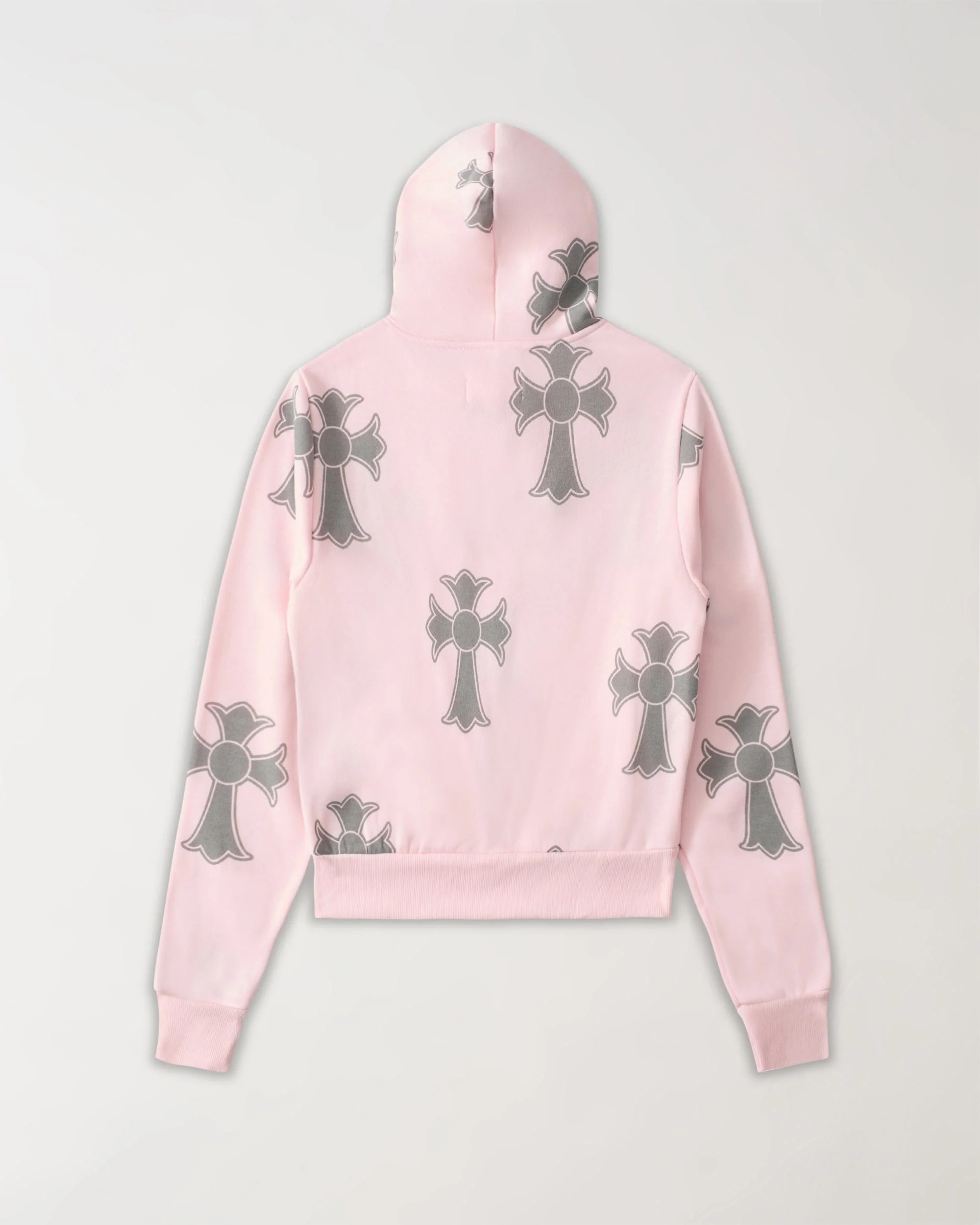 Women Bad Habits Rhinestones Cropped Hoodie - Pink - Image 3