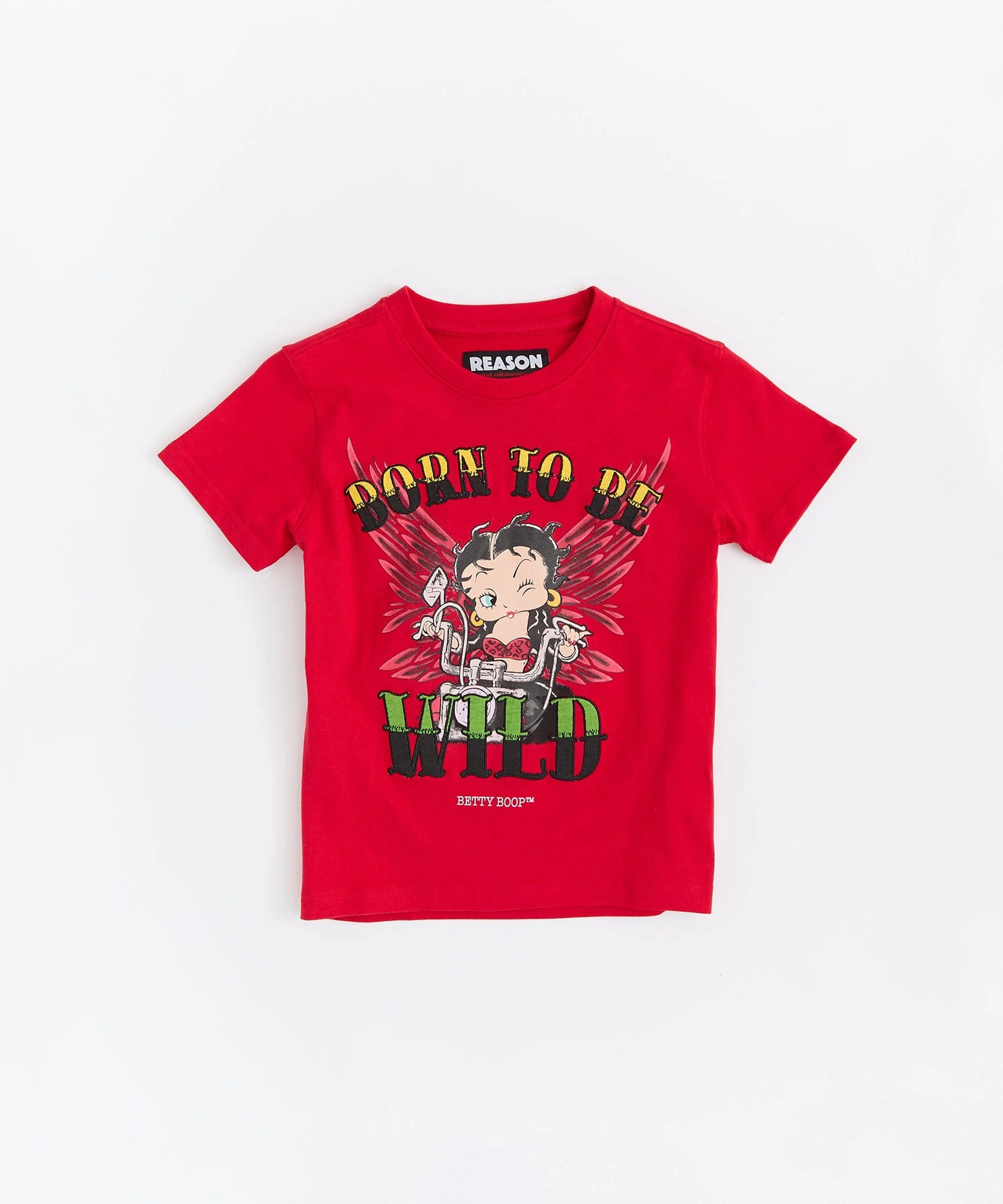 Women Betty Boop Born To Be Wild Baby Tee - Red