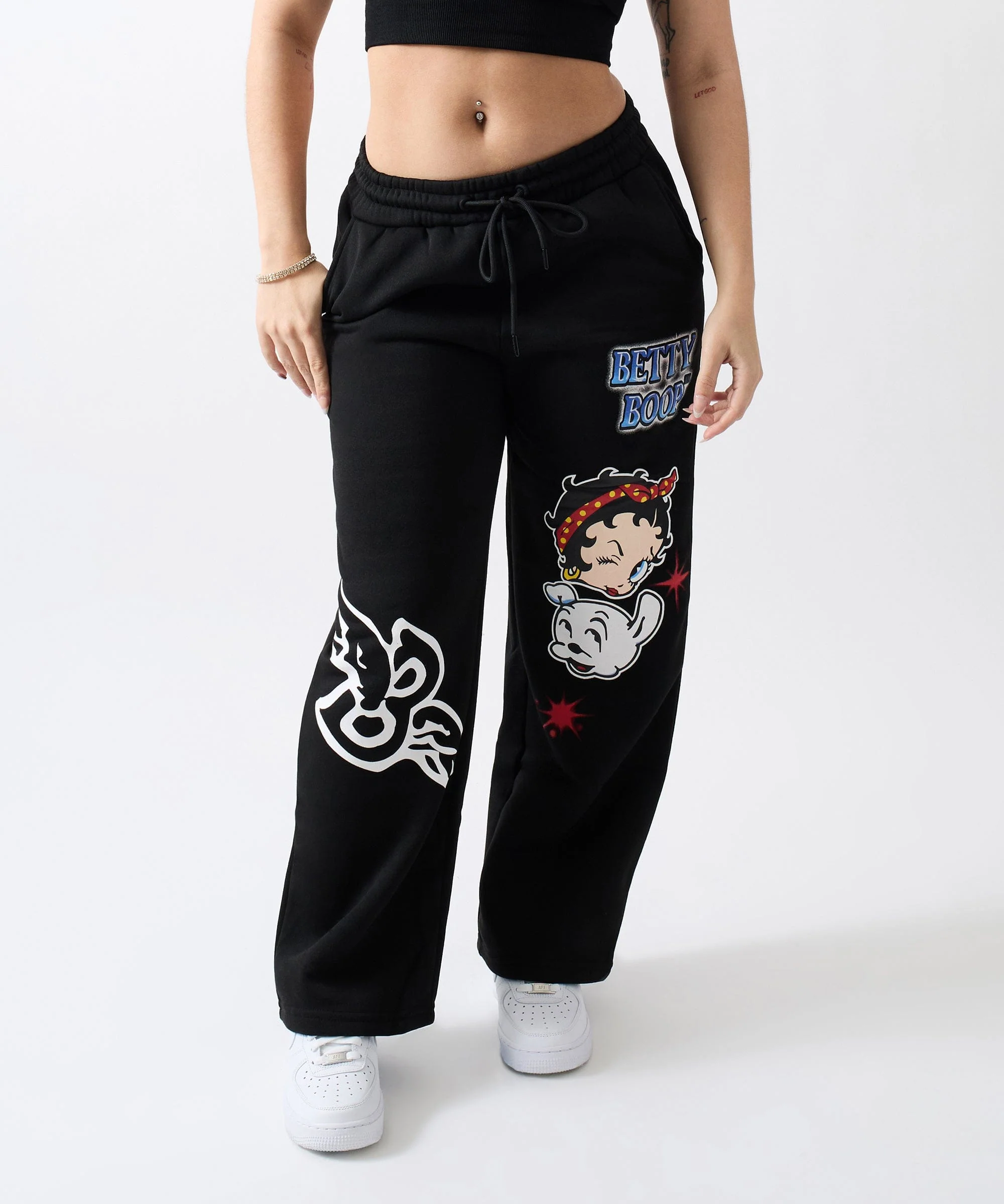 Women Betty Boop Sweatpants - Black - Image 3