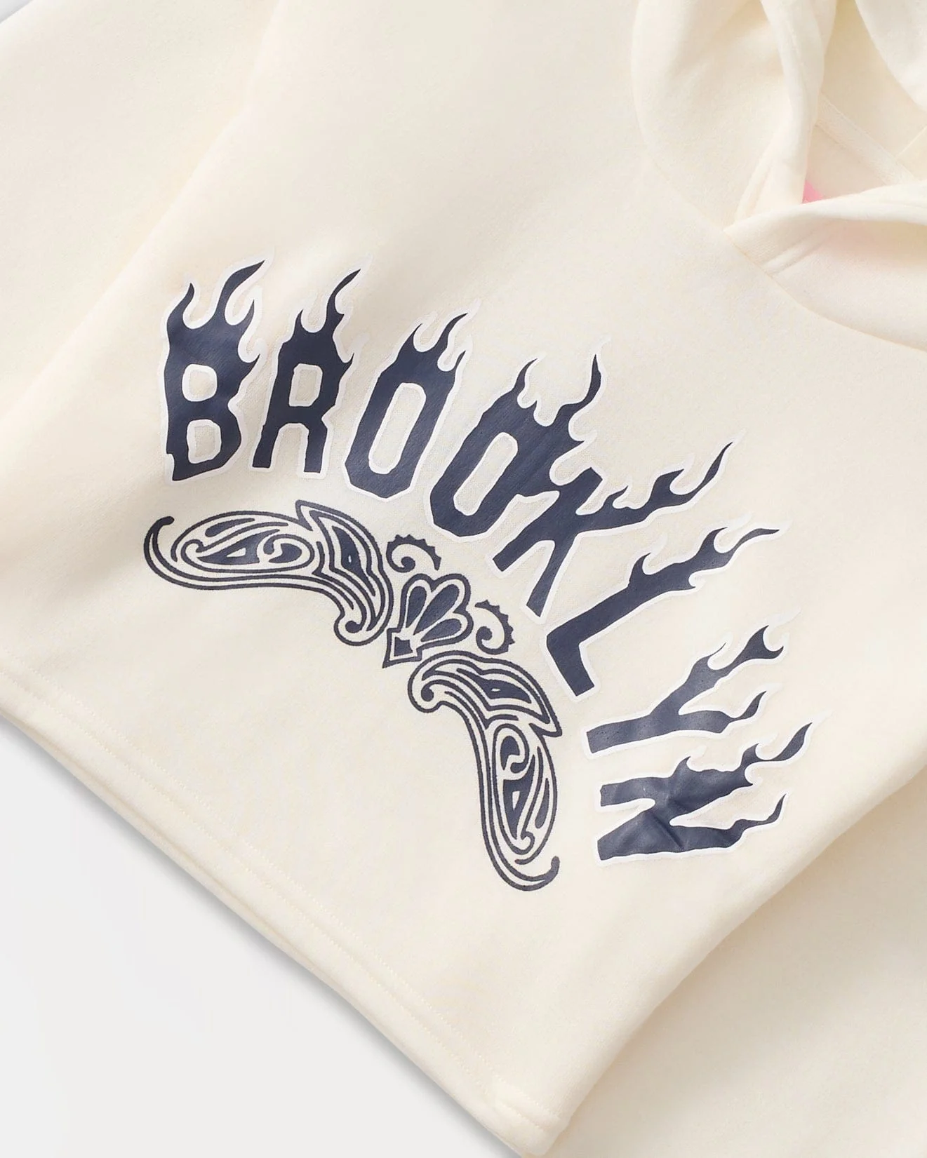 Women Brooklyn Cropped Hoodie - Cream - Image 2