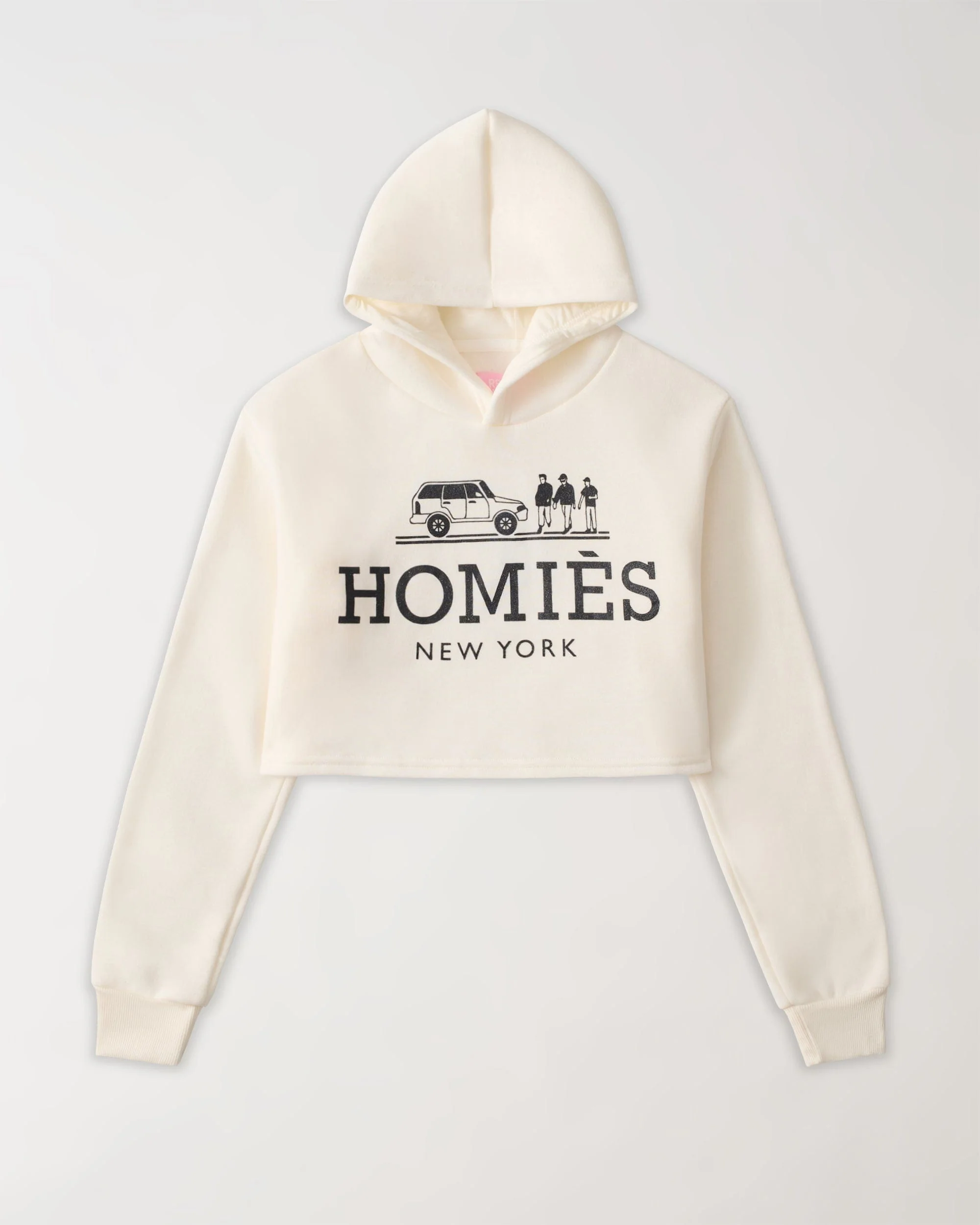 Women Homies Cropped Hoodie - Cream
