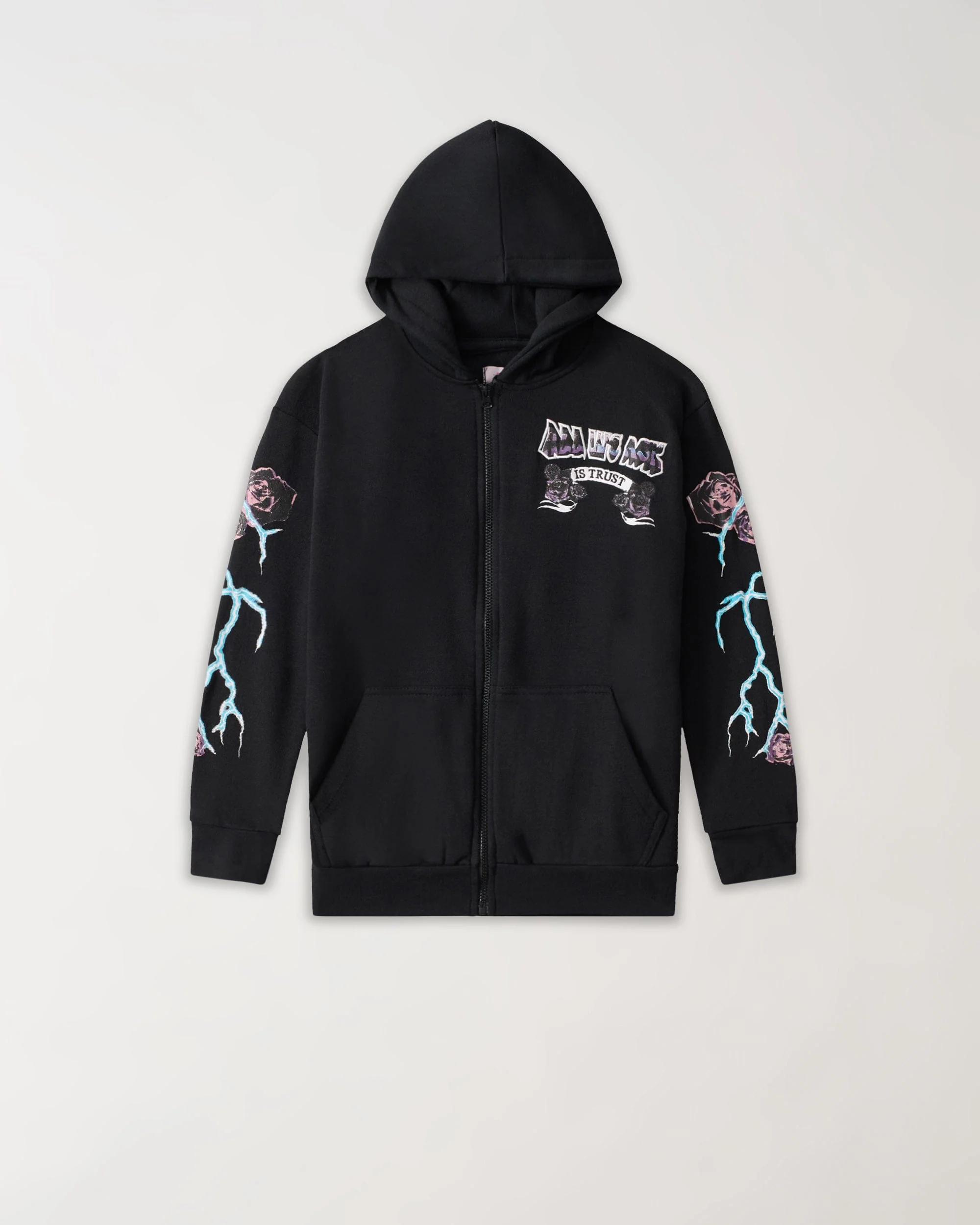 Women Trust Zip Up Hoodie - Black